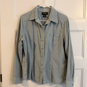 Eddie Bauer Light Blue Small Wale Corduroy Shirt, L